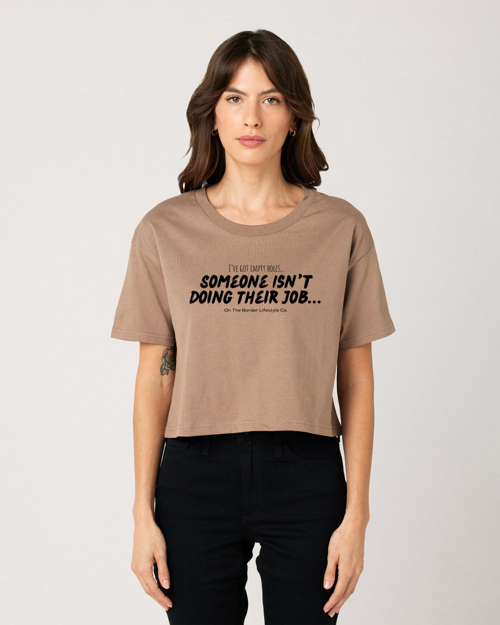 Empty Holes Cropped Tee