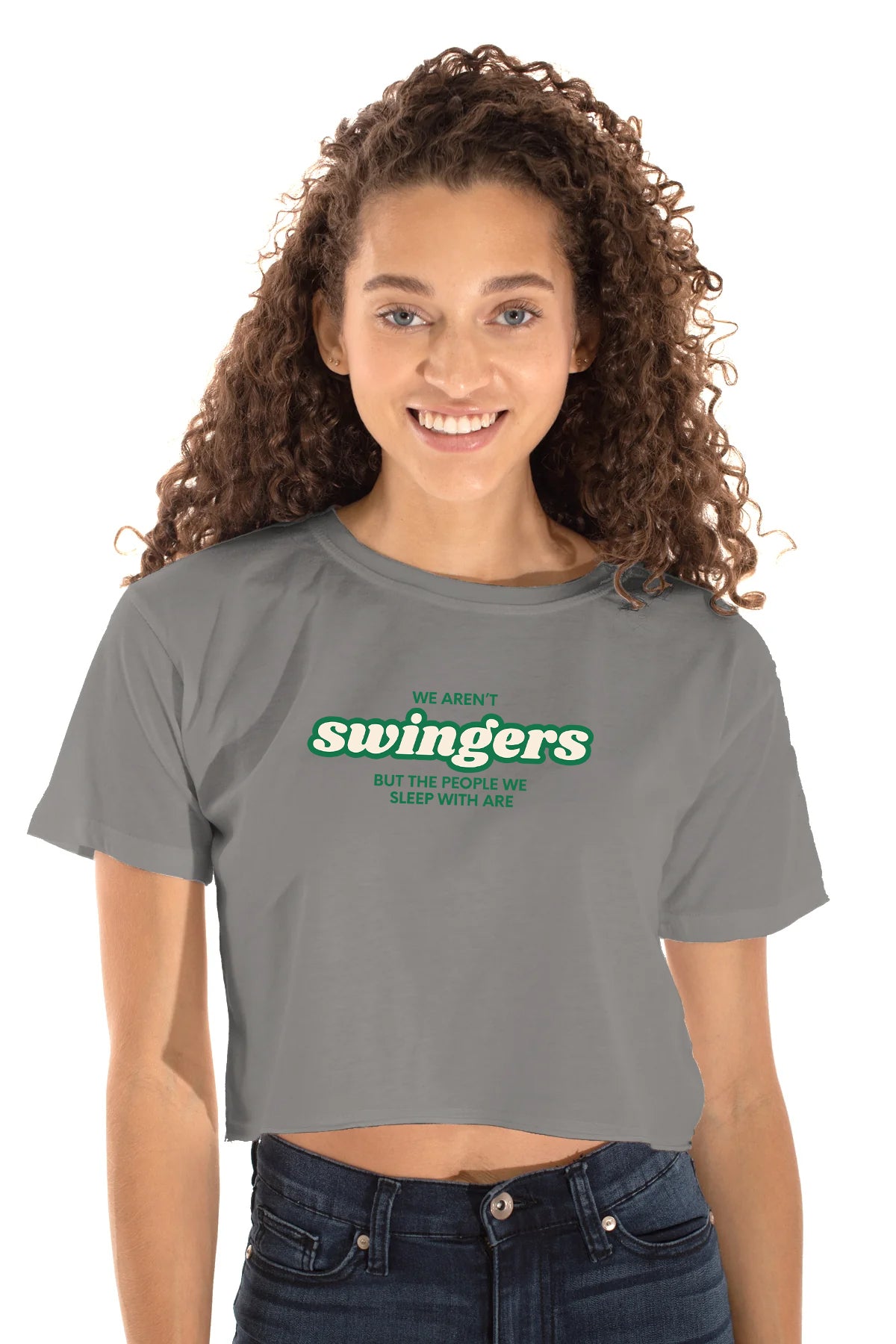 We're Not Swingers Crop Tee