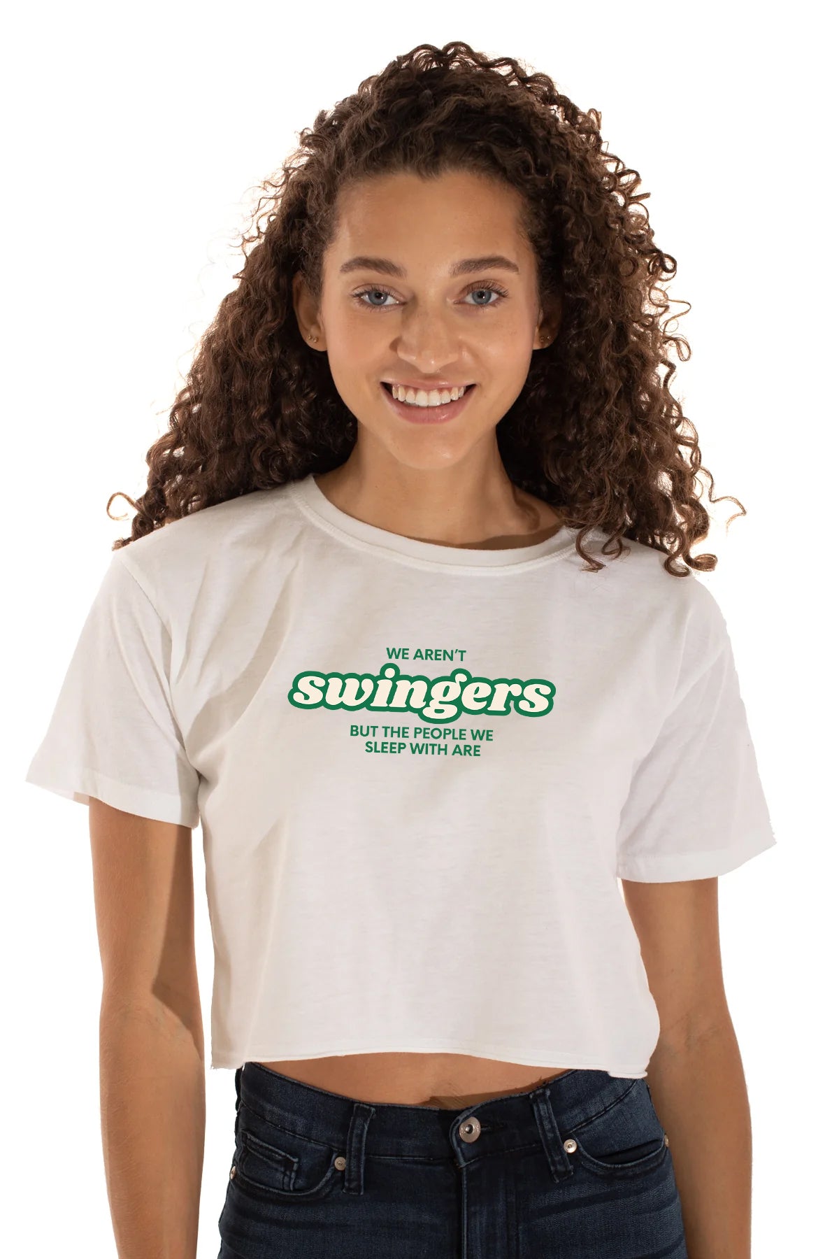 We're Not Swingers Crop Tee