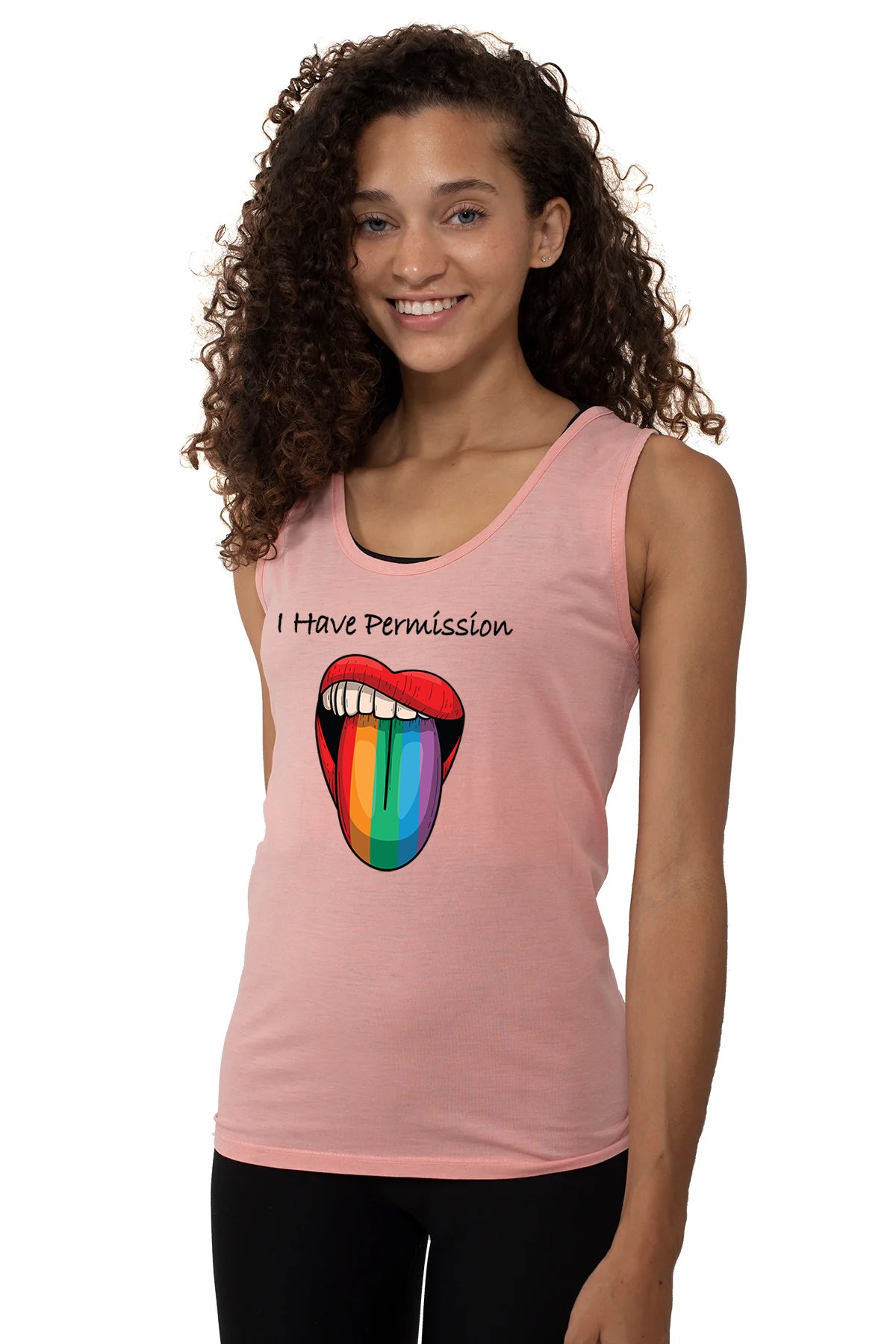 I Have Permission (Rainbow Tongue) Tie Back Tank