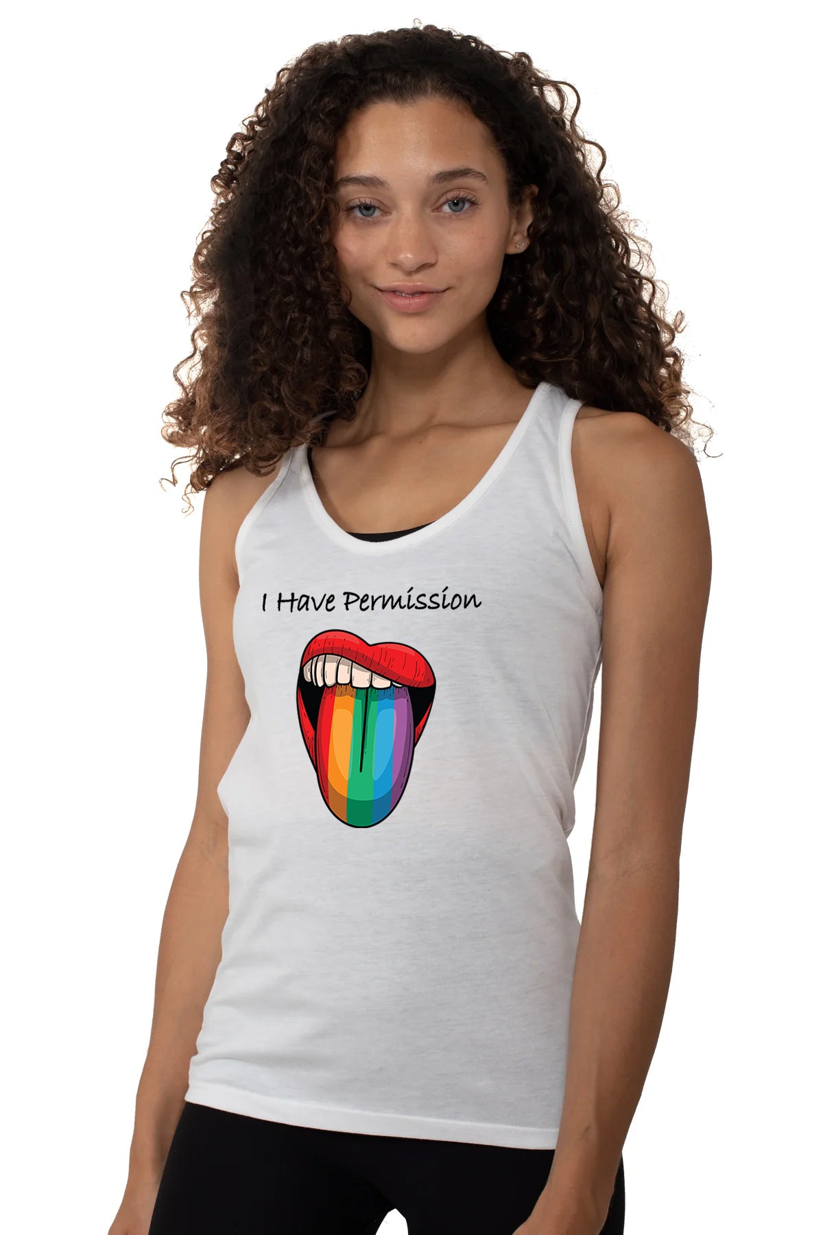 I Have Permission (Rainbow Tongue) Tie Back Tank