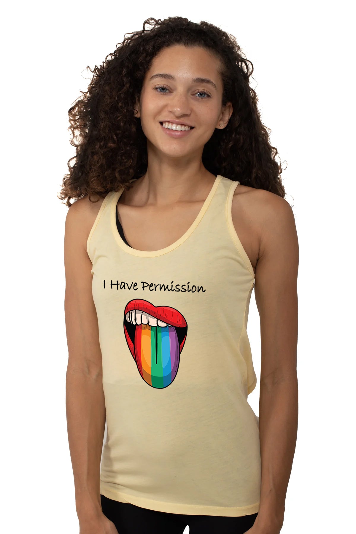 I Have Permission (Rainbow Tongue) Tie Back Tank